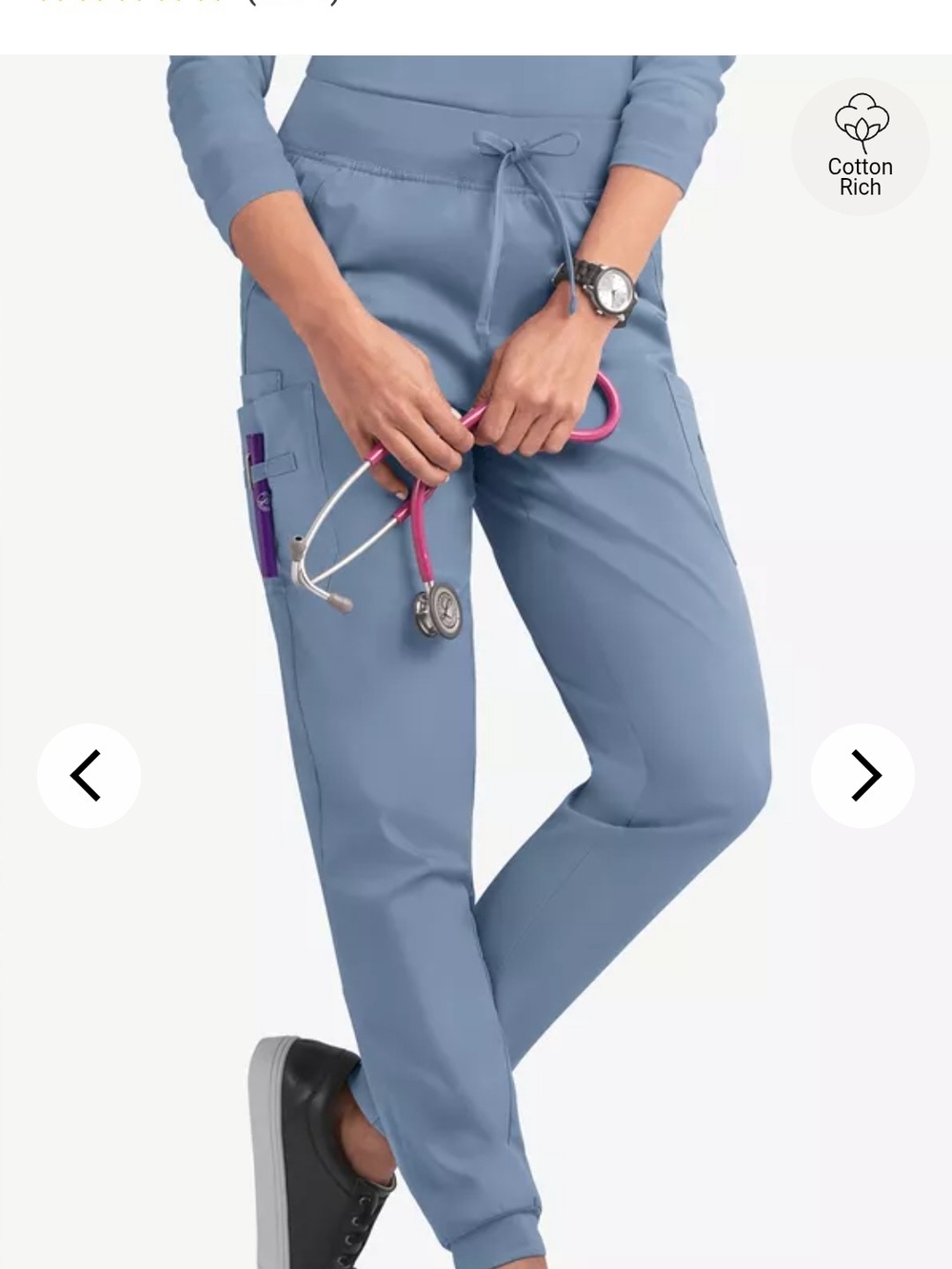 NWT XL Scrub Joggers. Lt Blue. Butter Soft Stretch. 27" Inseam.